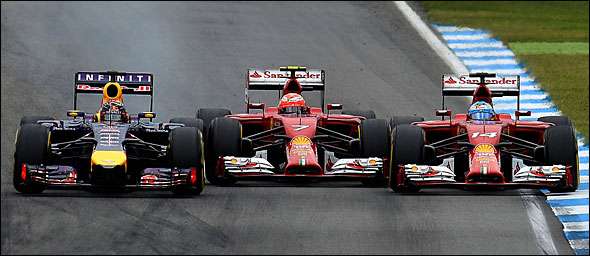 Sebastien Vettel, Kimi Raikkonen e Fernando Alonso